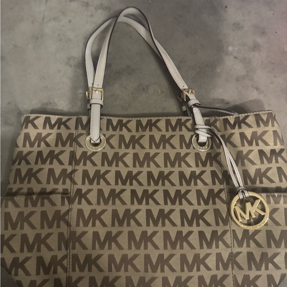 Michael Kors Brown and Tan Tote Bag